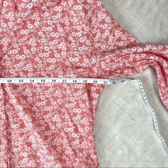 Eddie Bauer Vintage Wrinkle Resistant Floral 3/4 Sleeve Button Down Blouse Large - Picture 13 of 14